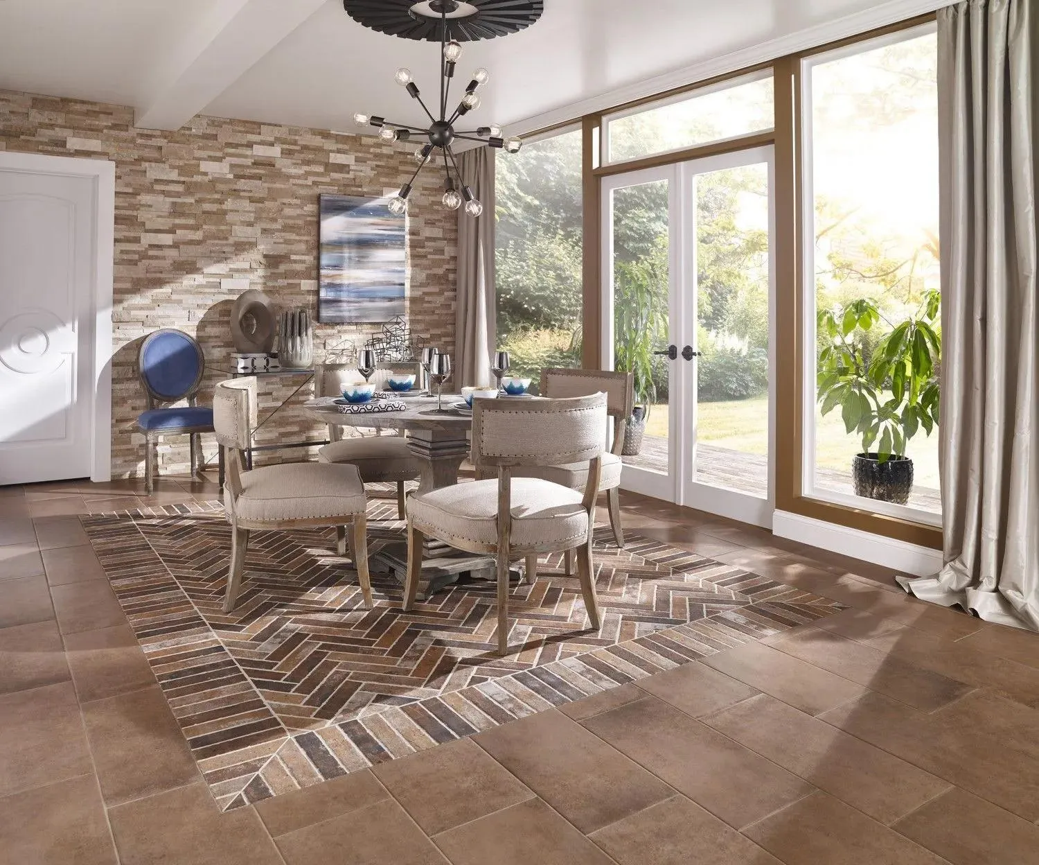 Capella Red Orange Matte 2-1/3" x 10" (NCAPREDBRI2X10) Stone Look Floor Tiles