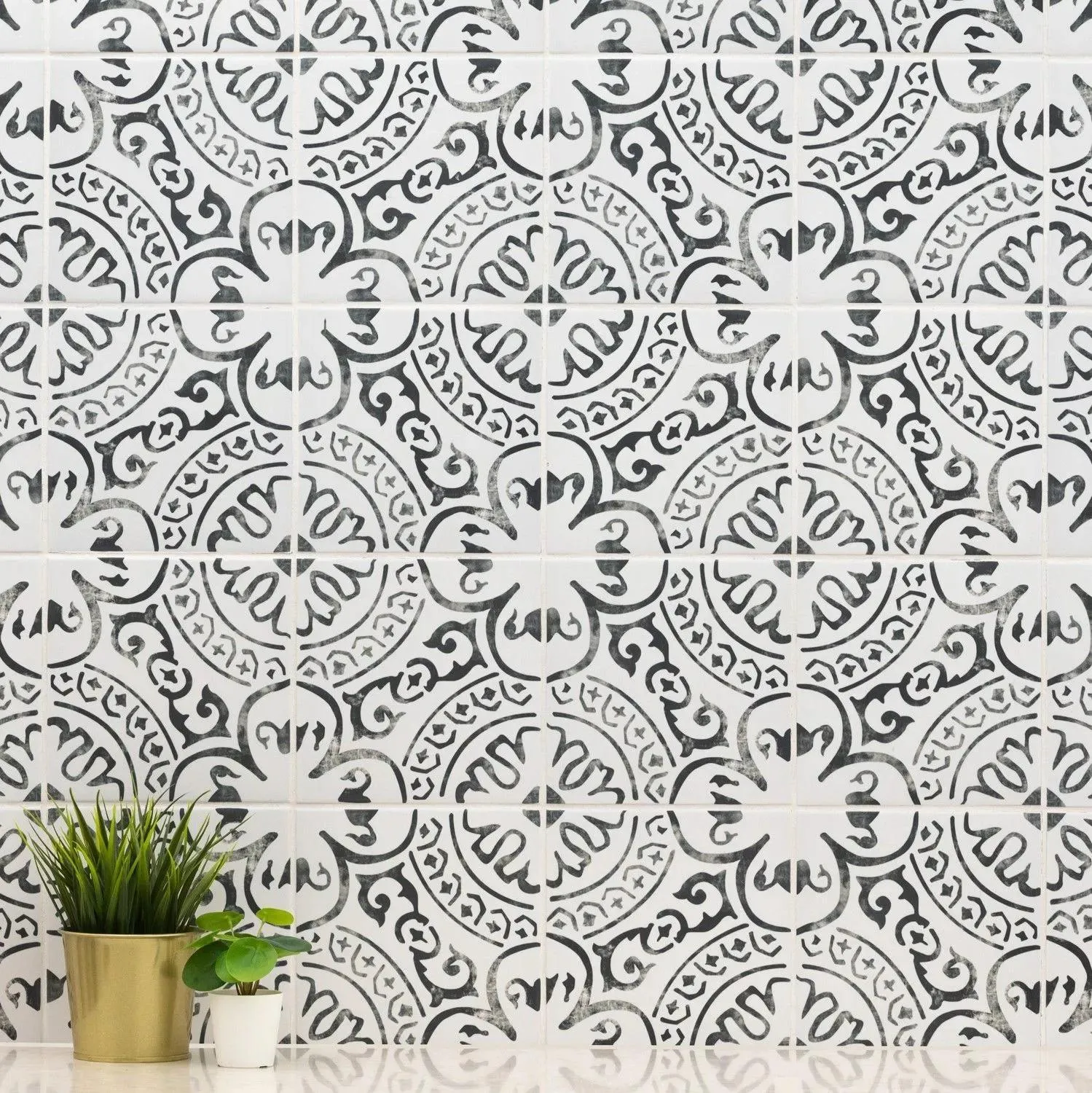 Kenzzi Paloma Gray-Light Matte 8" x 8" (NPAL8X8) Geometric Look Floor Tiles