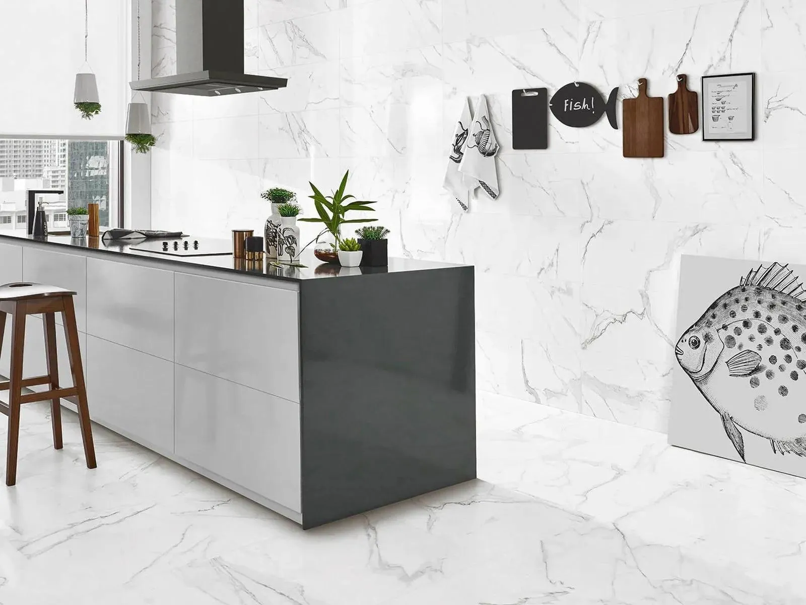 Precious Calacatta Matte 24" x 24" (PRCA24M) Marble Look Floor Tiles