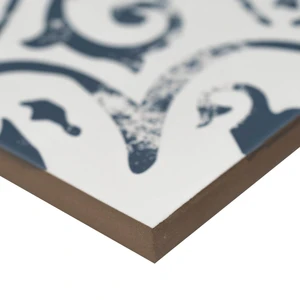 Image 3 of Kenzzi Indigo Blue Matte 8" x 8" (NIND8X8) Geometric Look Floor Tiles sold at Floors & Baths Pro's