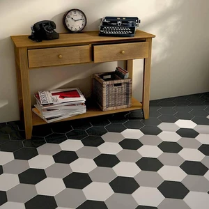 Image 3 of Hexatile Matte Nero 7" x 8" (7.69 sqft/box) (HE20338NN) Uniform Color Look Floor Tiles sold at Floors & Baths Pro's