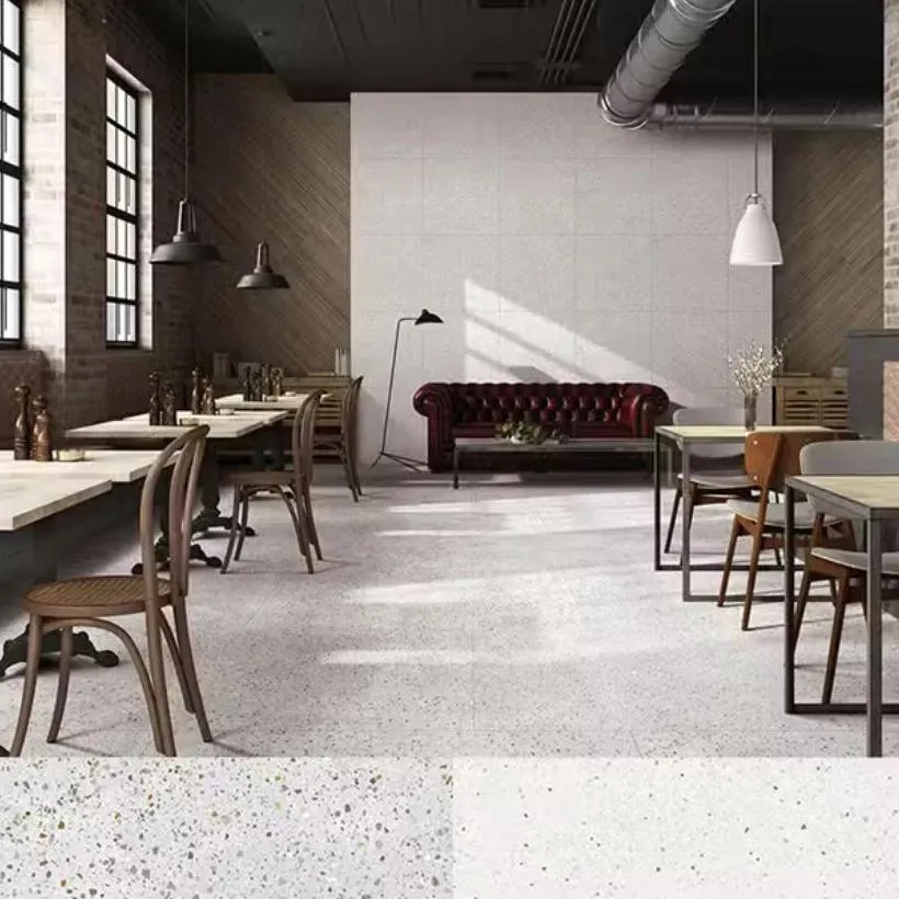 Color Terrazzo White Matte 24" x 24" (566551040R) Stone Look Floor Tiles
