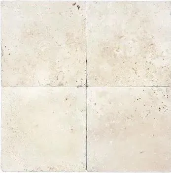 Ivory Travertine Tumbled 6" x 6" (5000-0087-0) Concrete Look Floor Tiles