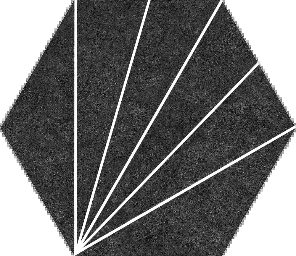Aster Nero Natural 9" x 10" (ASTNEGHEX0910N) Traditional Look Floor Tiles