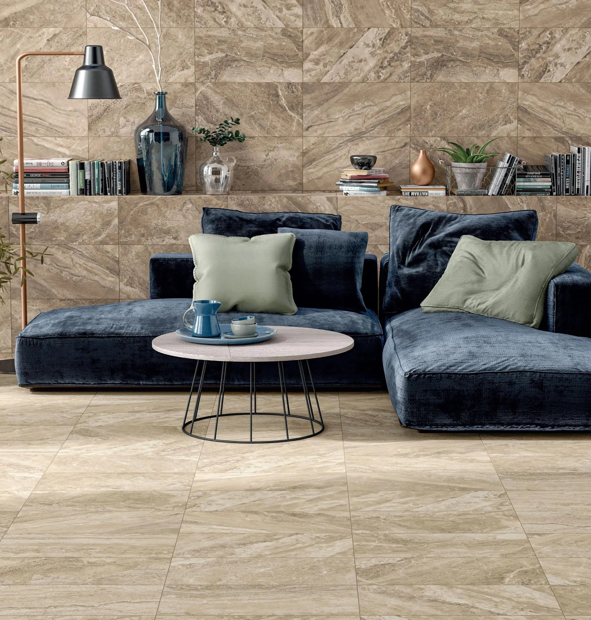 Vesta Taupe Natural 12" x 24" (UVESTAF16BG) Marble Look Floor Tiles