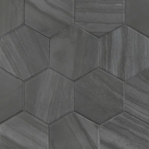 Image 2 of Lithos Hexagon Dark Matte 4-1/2" x 4" (LIT27974) Marble Look Floor Tiles sold at Floors & Baths Pro's