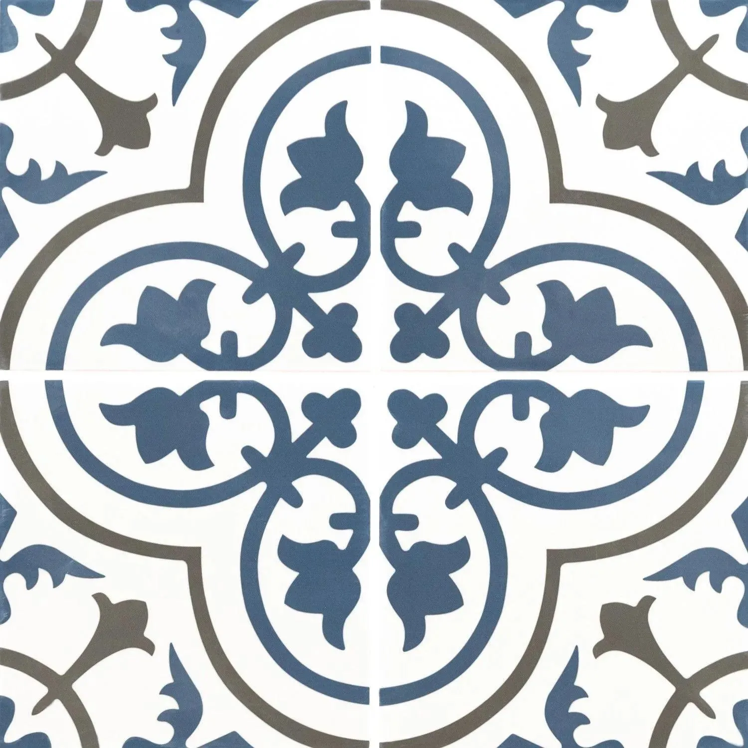 Kenzzi Zanzibar Blue Matte 8" x 8" (NZAN8X8) Geometric Look Floor Tiles
