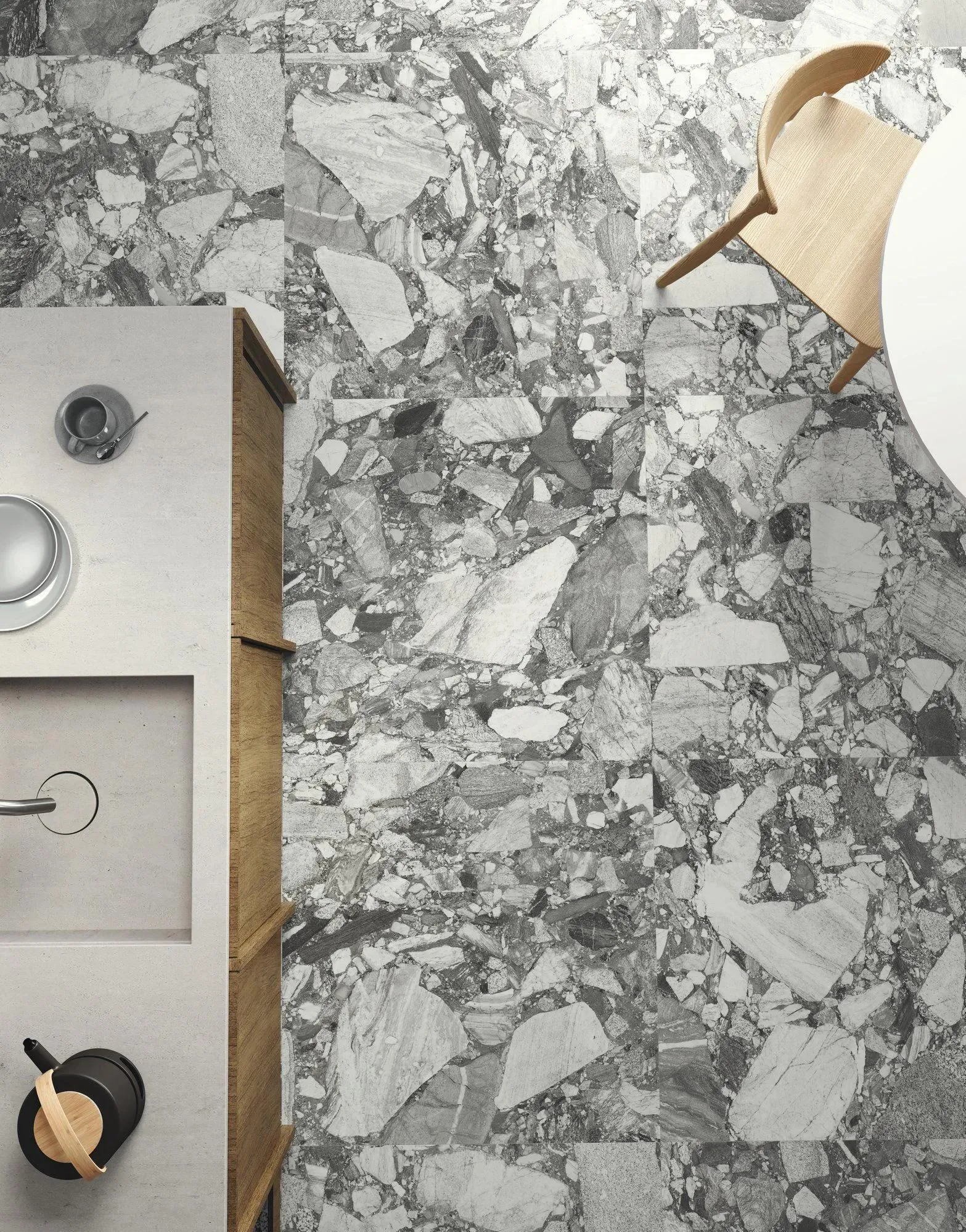 Stone River White Natural 35" x 35" (STOWHI3535NR) Stone Look Floor Tiles