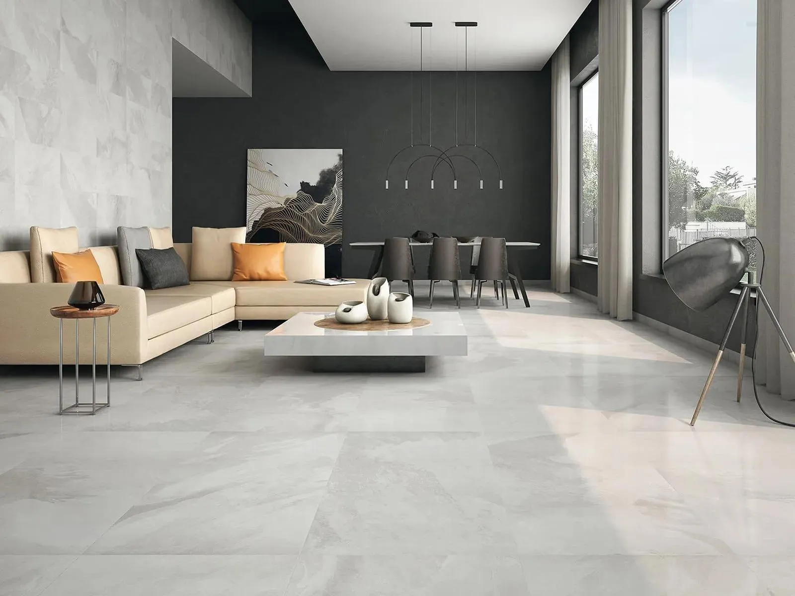 K Slate Silver Matte 24" x 48" (KSSI2448) Slate Look Floor Tiles