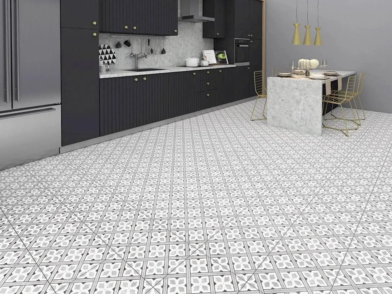 Newcastle Grey Matte 13" x 13" (NEGR13) Traditional Look Floor Tiles