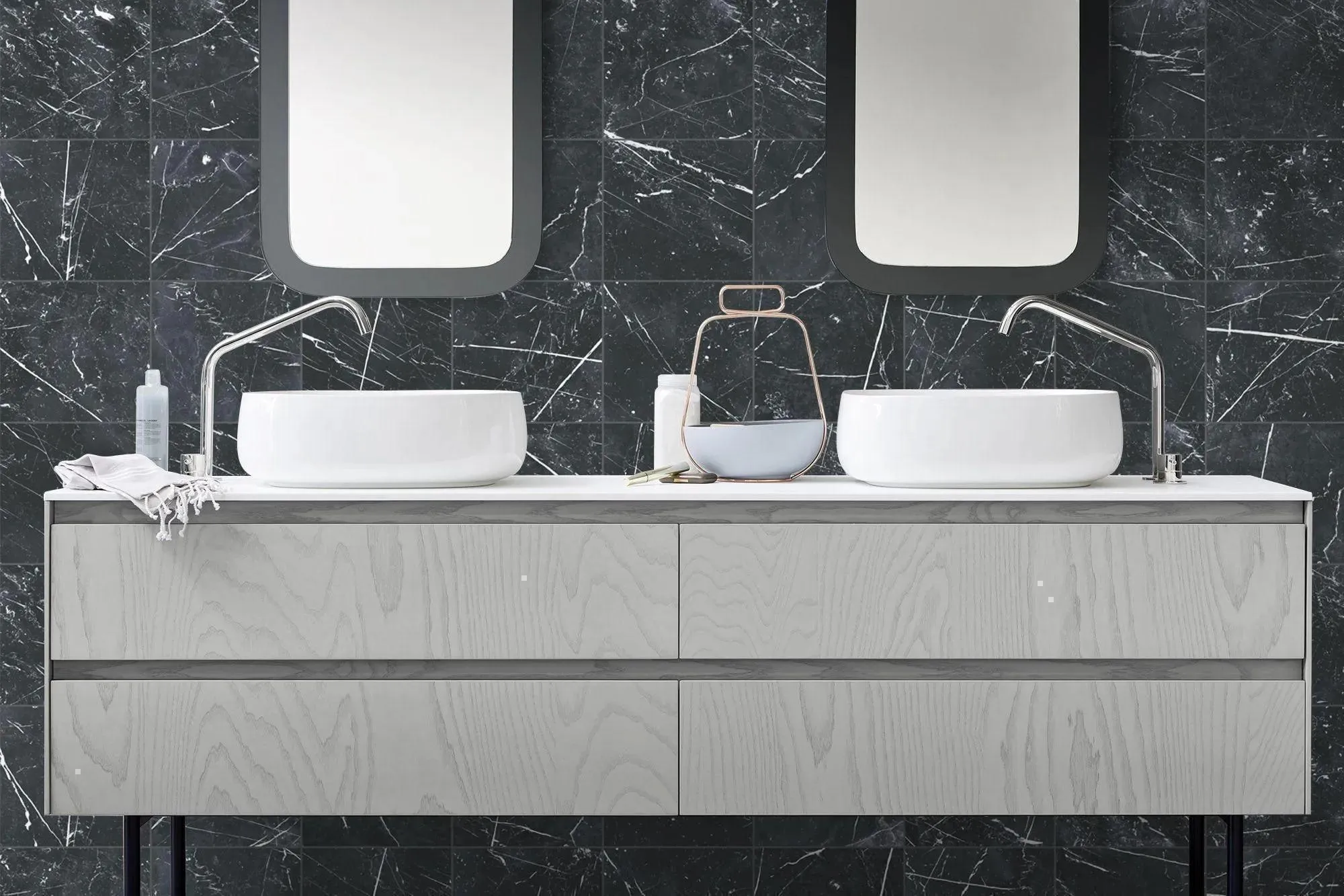 Classic Marquina 10" x 10" (CLAMAR1010N) Marble Look Floor Tiles