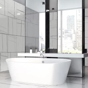 Image 3 of Sahara White Matte 24" x 24" (564001040N) Slate Look Floor Tiles sold at Floors & Baths Pro's