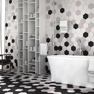 Image 2 of New Panal Hexagone Carbo Matte 6" x 7" (NPACARHEX0607N) Concrete Look Floor Tiles sold at Floors & Baths Pro's