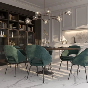 Image 2 of La Marca Statuario Nuovo Honed 24" x 48" (4500-0844-0) Marble Look Floor Tiles sold at Floors & Baths Pro's