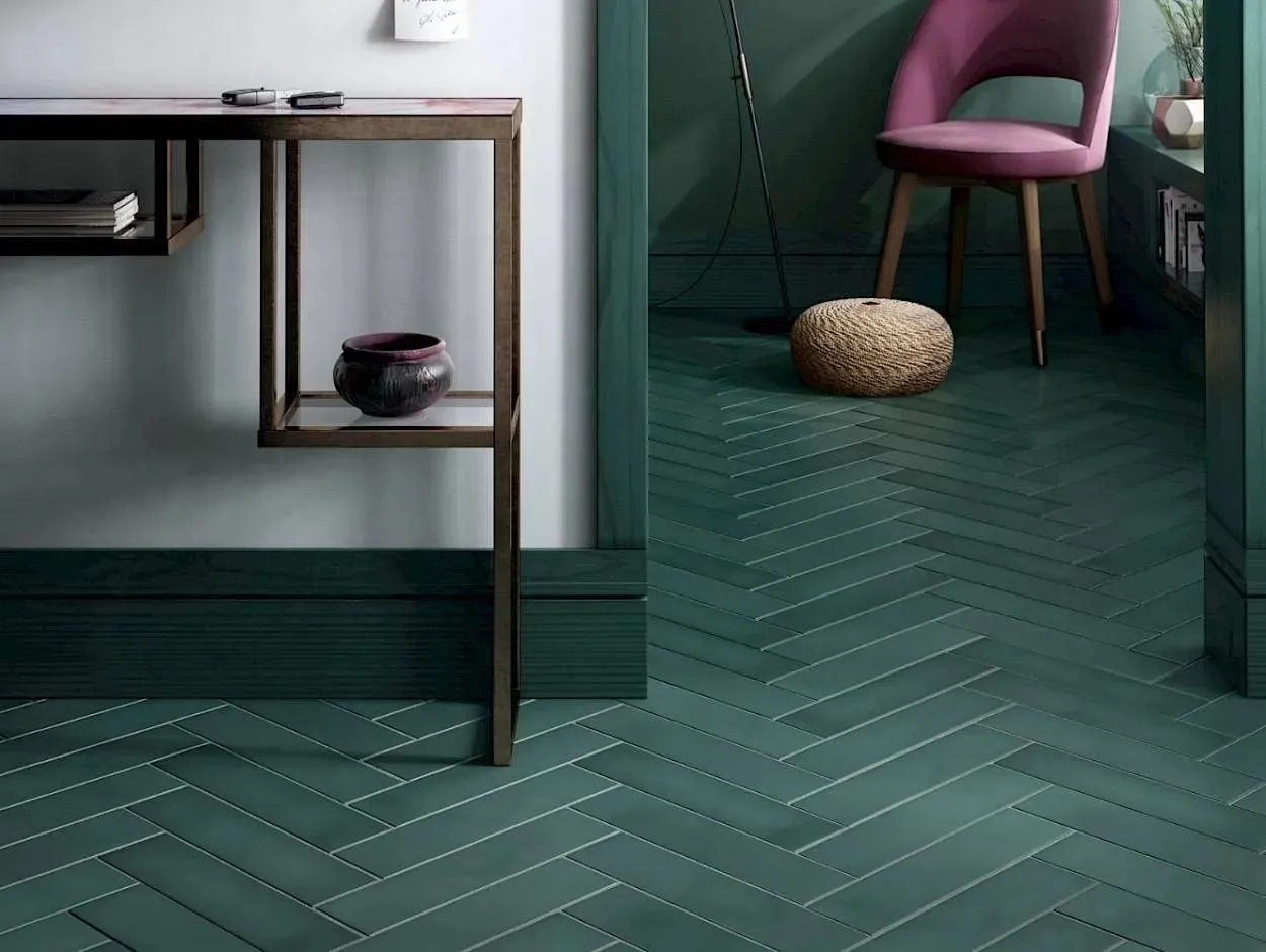 Stromboli Viridian Green Matte 3-1/2" x 14-1/2" (7.02 sqft/box) (ST25888N) Uniform Color Look Floor Tiles