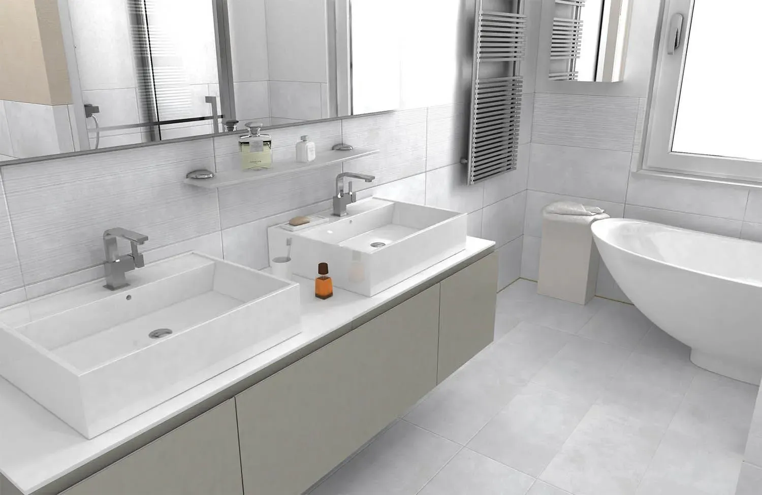 Loft White 12" x 24" (564251020) Concrete Look Floor Tiles