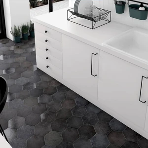 Image 3 of Heritage Carbon Mixed 7" x 8" (HER24954) Concrete Look Floor Tiles sold at Floors & Baths Pro's