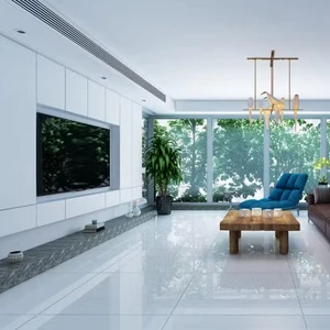 Image 2 of Nü-Pür White Winter Polished 24" x 24" (566160040P) Marble Look Floor Tiles sold at Floors & Baths Pro's