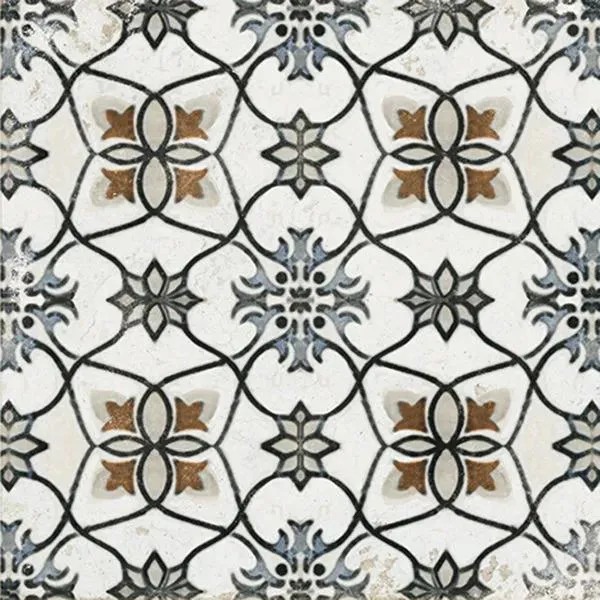 New Vintage Decoro 7 Natural 8" x 8" (VINDEC7) Traditional Look Floor Tiles