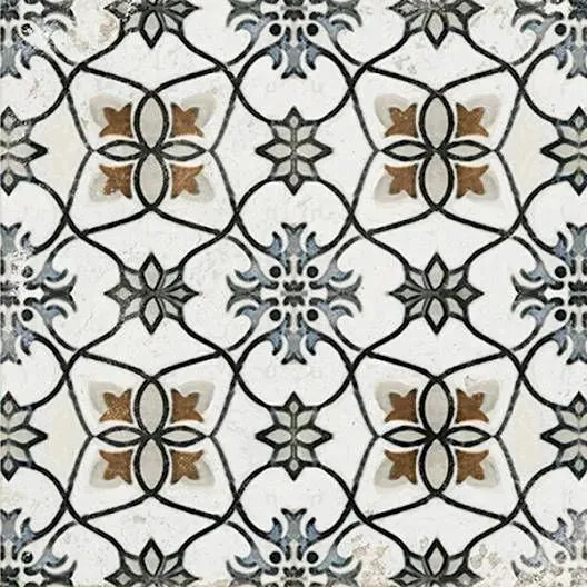 New Vintage Decoro 7 Natural 8" x 8" (VINDEC7) Traditional Look Floor Tiles