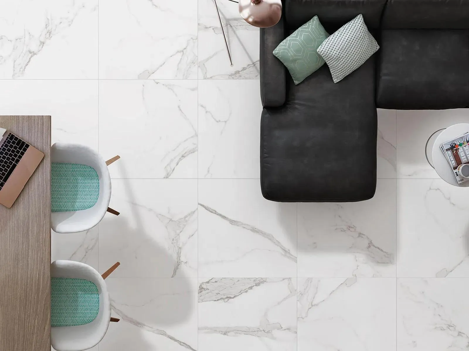 Naos Blanco Matte 24" x 24" (NAOSM) Marble Look Floor Tiles