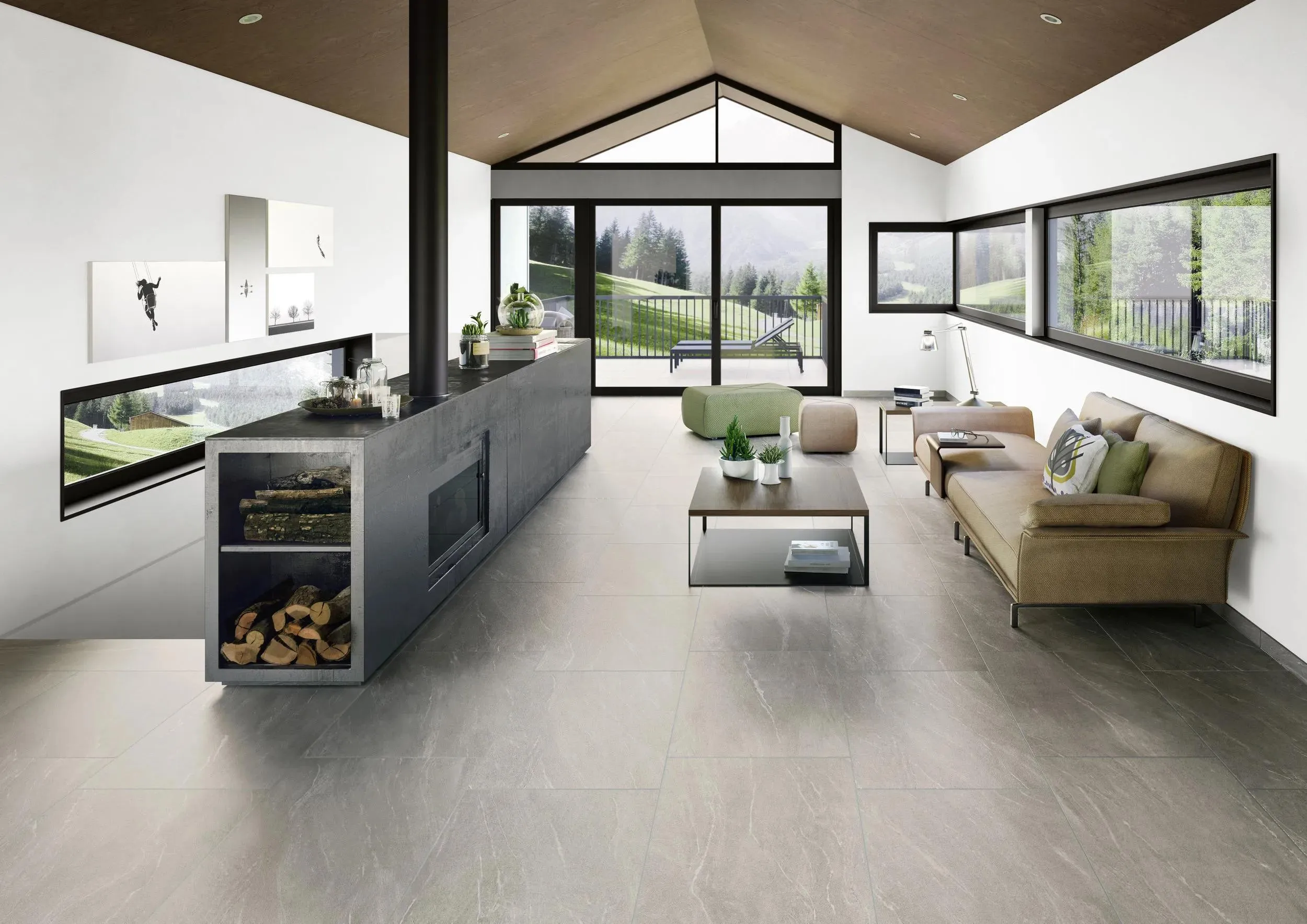 Waystone Pearl Natural 24" x 48" (WAYPEA2448NR) Stone Look Floor Tiles