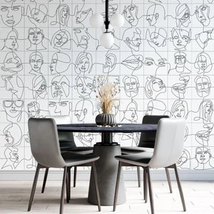 Image 2 of Faces White Natural 10" x 10" (FACWHI1010N) Patterned Look Floor Tiles sold at Floors & Baths Pro's