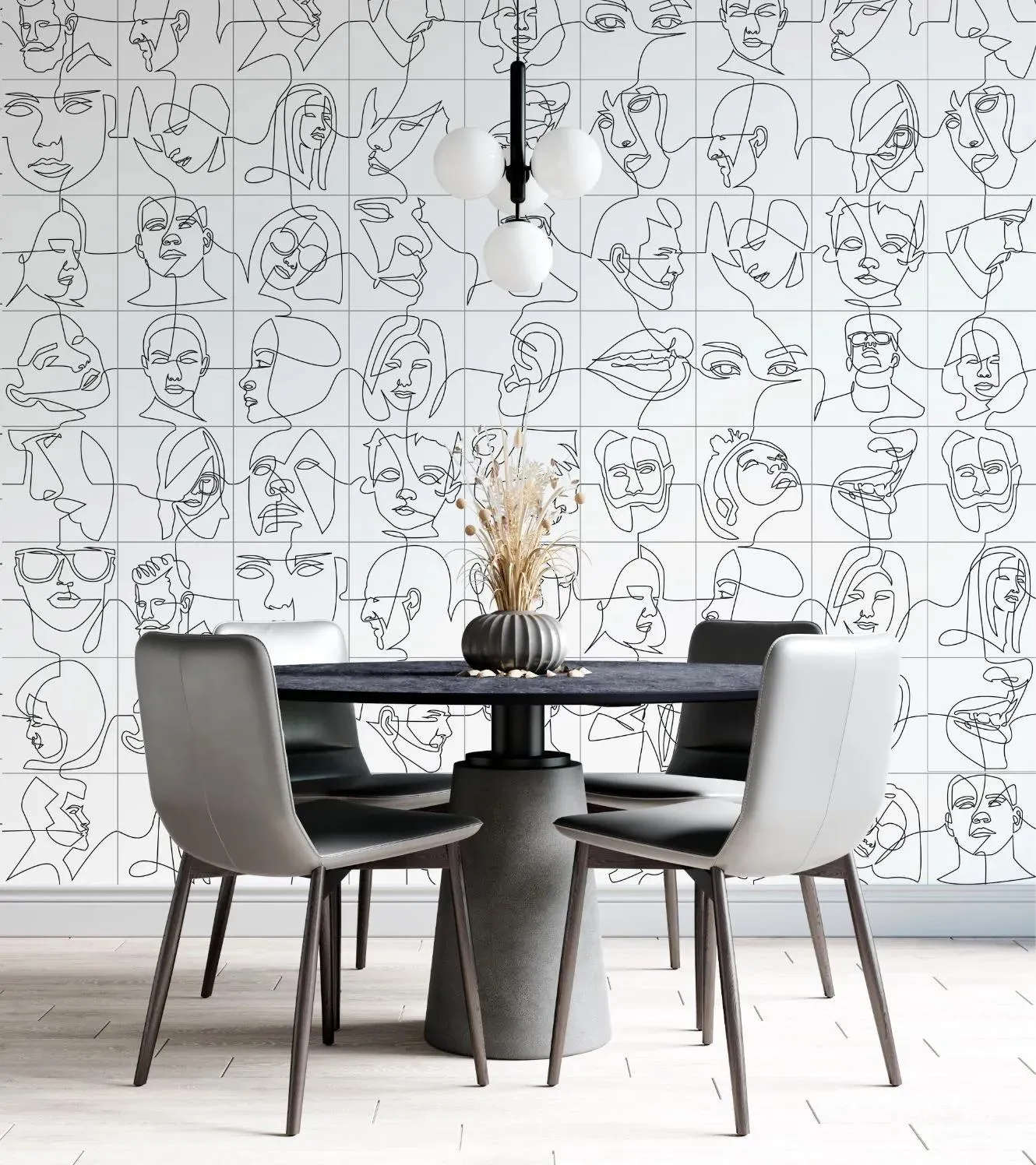 Faces White Natural 10" x 10" (FACWHI1010N) Patterned Look Floor Tiles