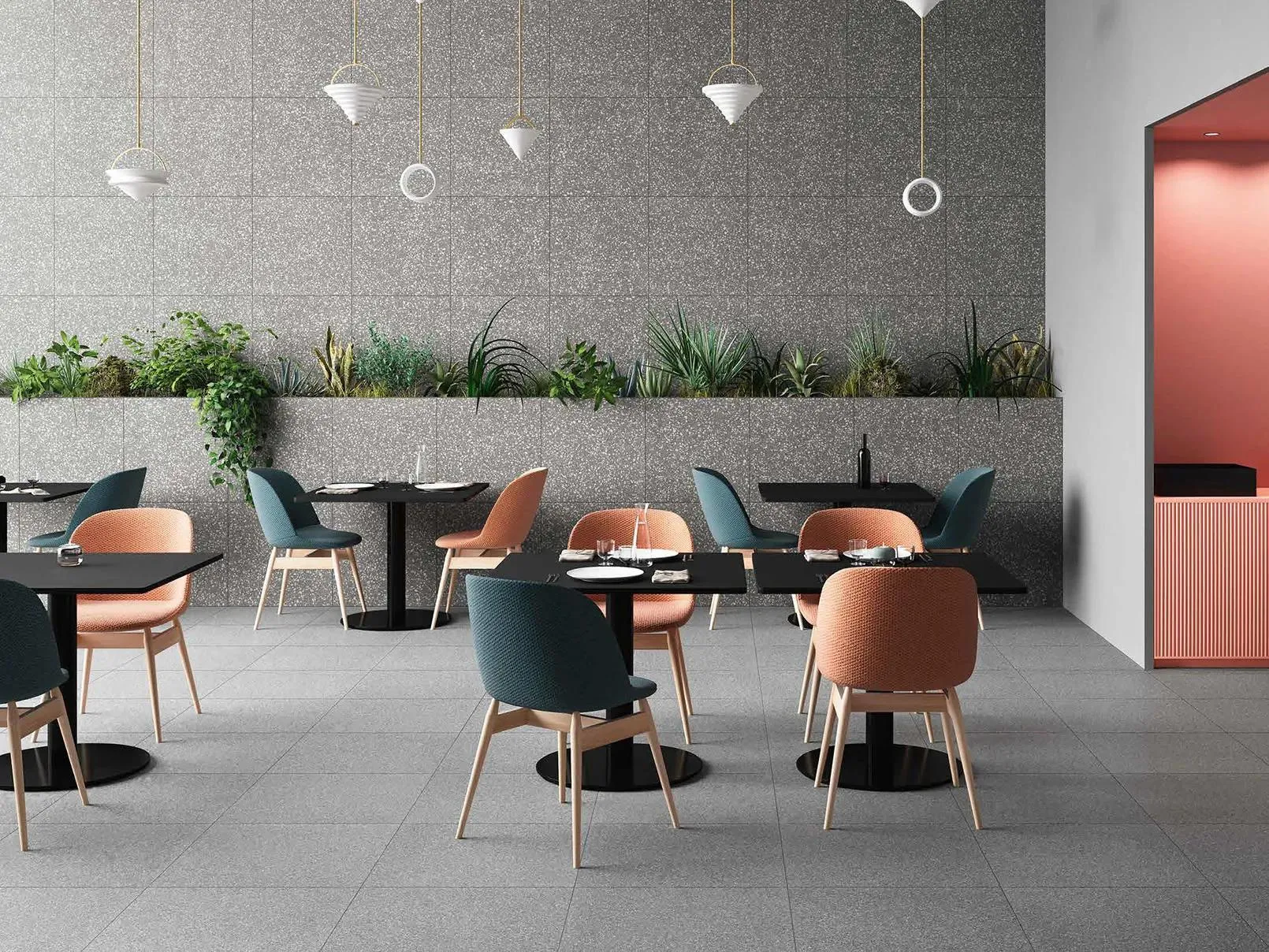 Flake Light Medium Matte 24" x 24" (FLMELI24M) Terrazzo Look Floor Tiles