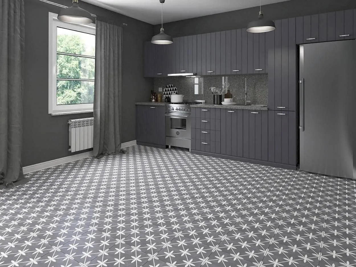Oxford Grey Matte 13" x 13" (OXGR13) Traditional Look Floor Tiles