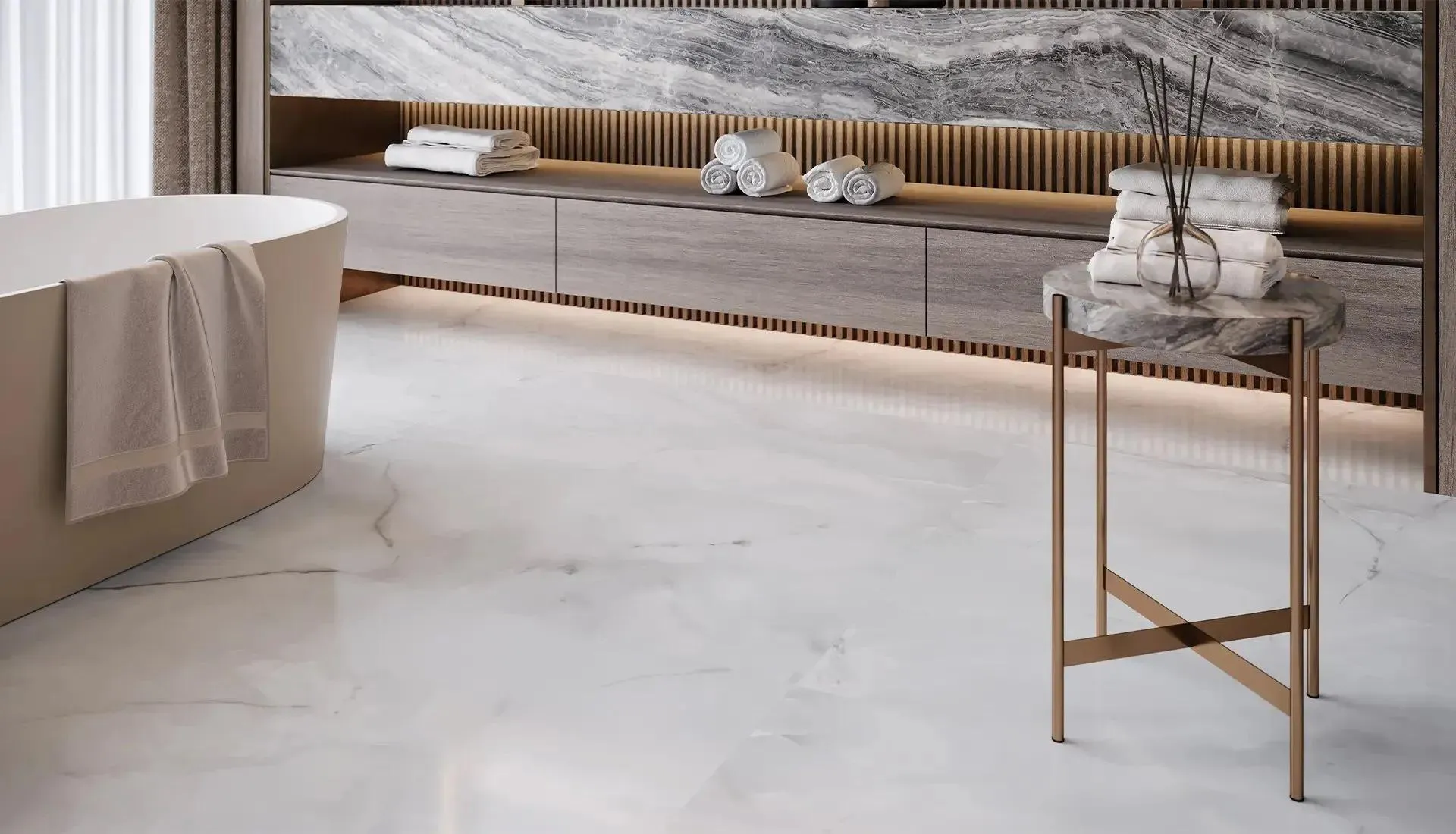 La Marca Onyx Nuvolato Honed 24" x 48" (4500-0842-0) Marble Look Floor Tiles