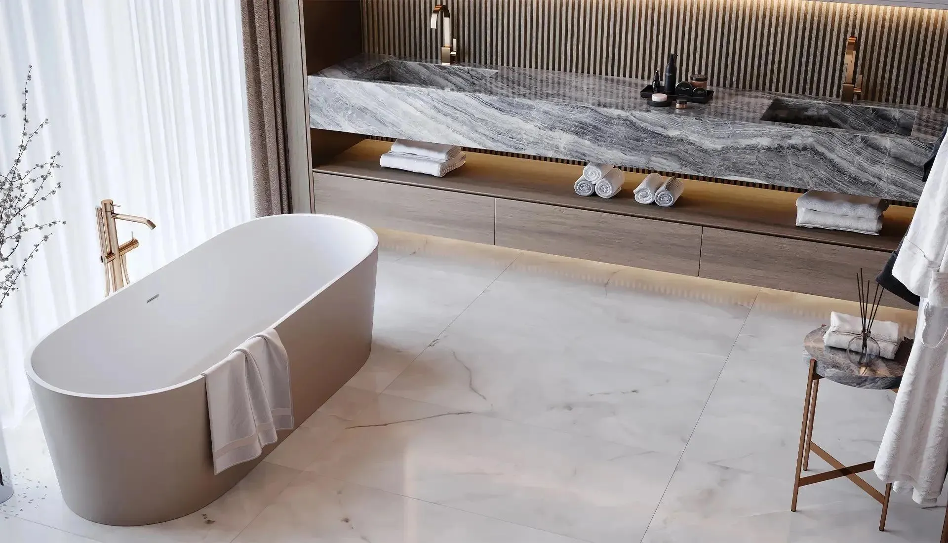 La Marca Onyx Nuvolato Honed 24" x 48" (4500-0842-0) Marble Look Floor Tiles