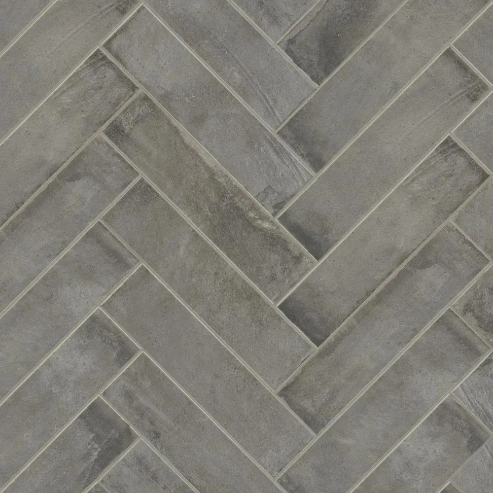 Deco Style Charcoal Natural 2" x 8" (DCSCHA0208NR) Concrete Look Floor Tiles