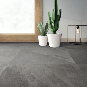 Image 2 of Pura Luce Anthracite Natural 24" x 24" (PURANT2424NR) Stone Look Floor Tiles sold at Floors & Baths Pro's
