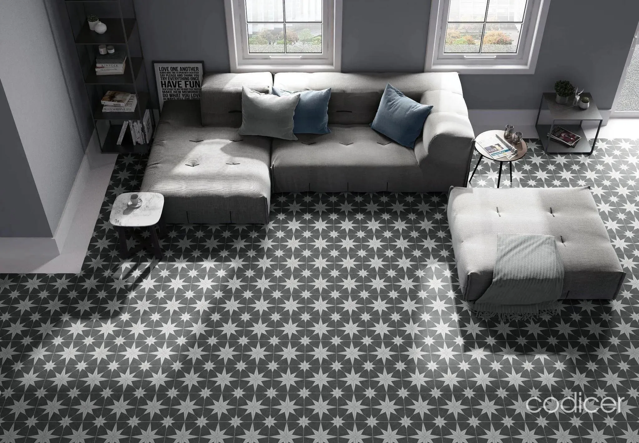 Stella Night Natural 10" x 10" (STENIG1010N) Traditional Look Floor Tiles
