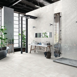 Image 2 of Industrial White Natural 32" x 32" (INDWHI3232NR) Concrete Look Floor Tiles sold at Floors & Baths Pro's