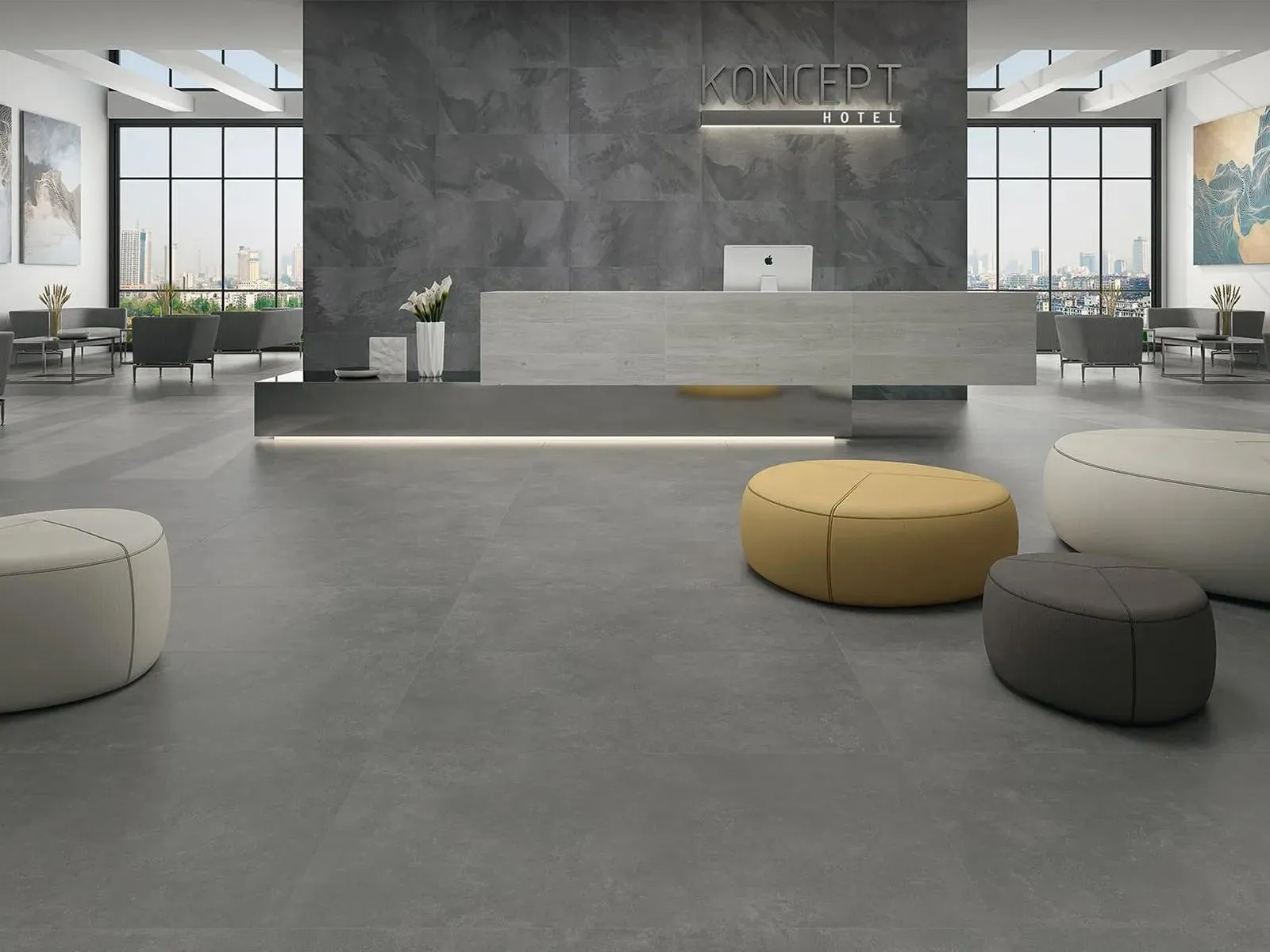 K Slate Grafito Matte 24" x 48" (KSGR2448) Slate Look Floor Tiles