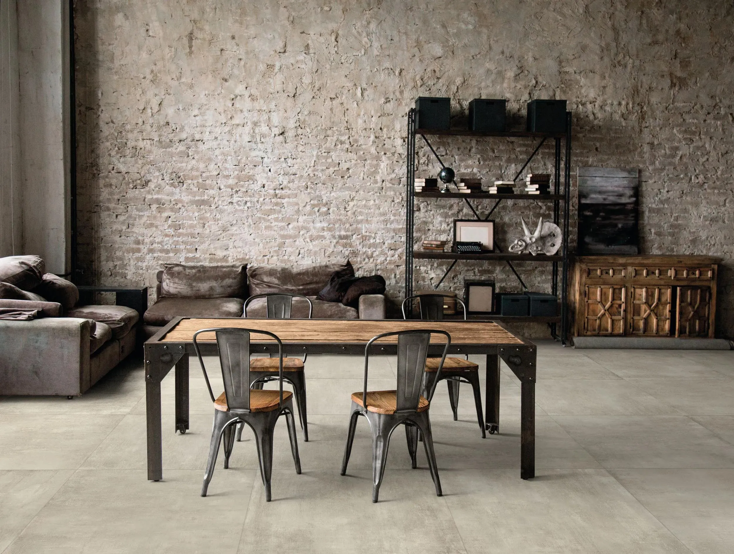 Industrial Ecru Natural 32" x 32" (INDECR3232NR) Concrete Look Floor Tiles