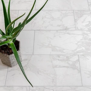 Image 3 of Sempre Carrara Matte 12" x 24" (SECA1224) Marble Look Floor Tiles sold at Floors & Baths Pro's