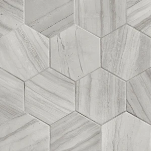Image 2 of Lithos Hexagon Grey Matte 4-1/2" x 4" (LIT27972) Marble Look Floor Tiles sold at Floors & Baths Pro's