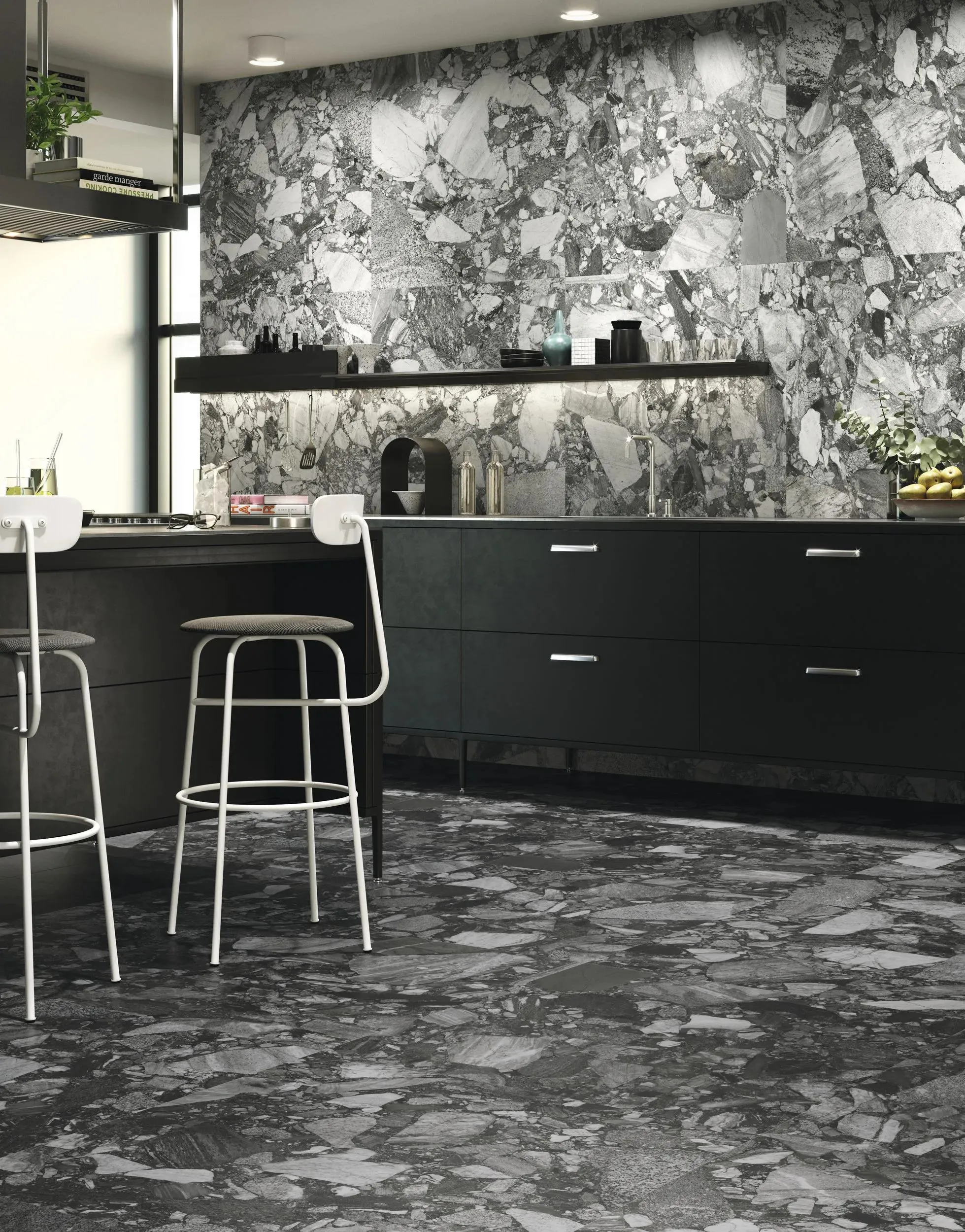 Stone River Black Natural 35" x 35" (STOBLA3535NR) Stone Look Floor Tiles