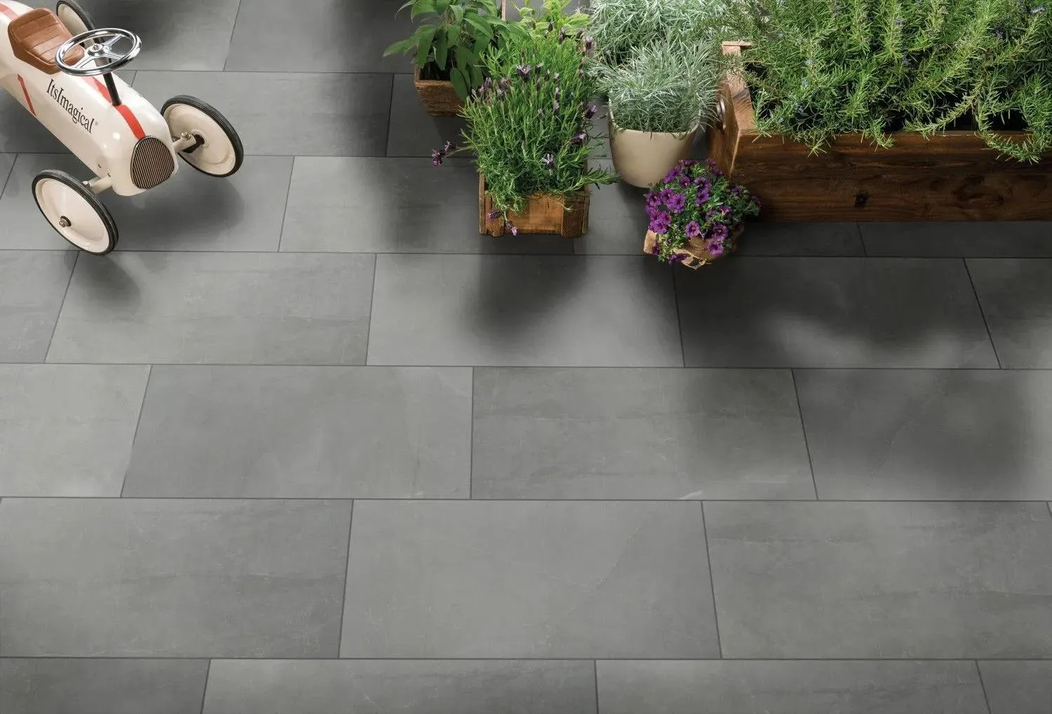 Sande Gray-Dark Matte 24" x 24" (NSANGRE2424) Marble Look Floor Tiles
