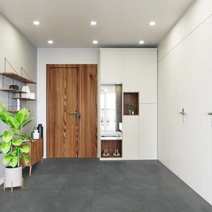 Image 2 of Midnight Montage Black Matte 24" x 24" (NMIDMON2424) Stone Look Floor Tiles sold at Floors & Baths Pro's