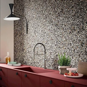 Image 3 of Frammenti Nero Macro Natural 8" x 8" (FR08MA) Contemporary Look Floor Tiles sold at Floors & Baths Pro's