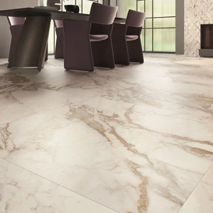 Image 2 of Marble Velvet Florida Warm Natural 36" x 36" (MVEFWA3636N3D) Marble Look Floor Tiles sold at Floors & Baths Pro's