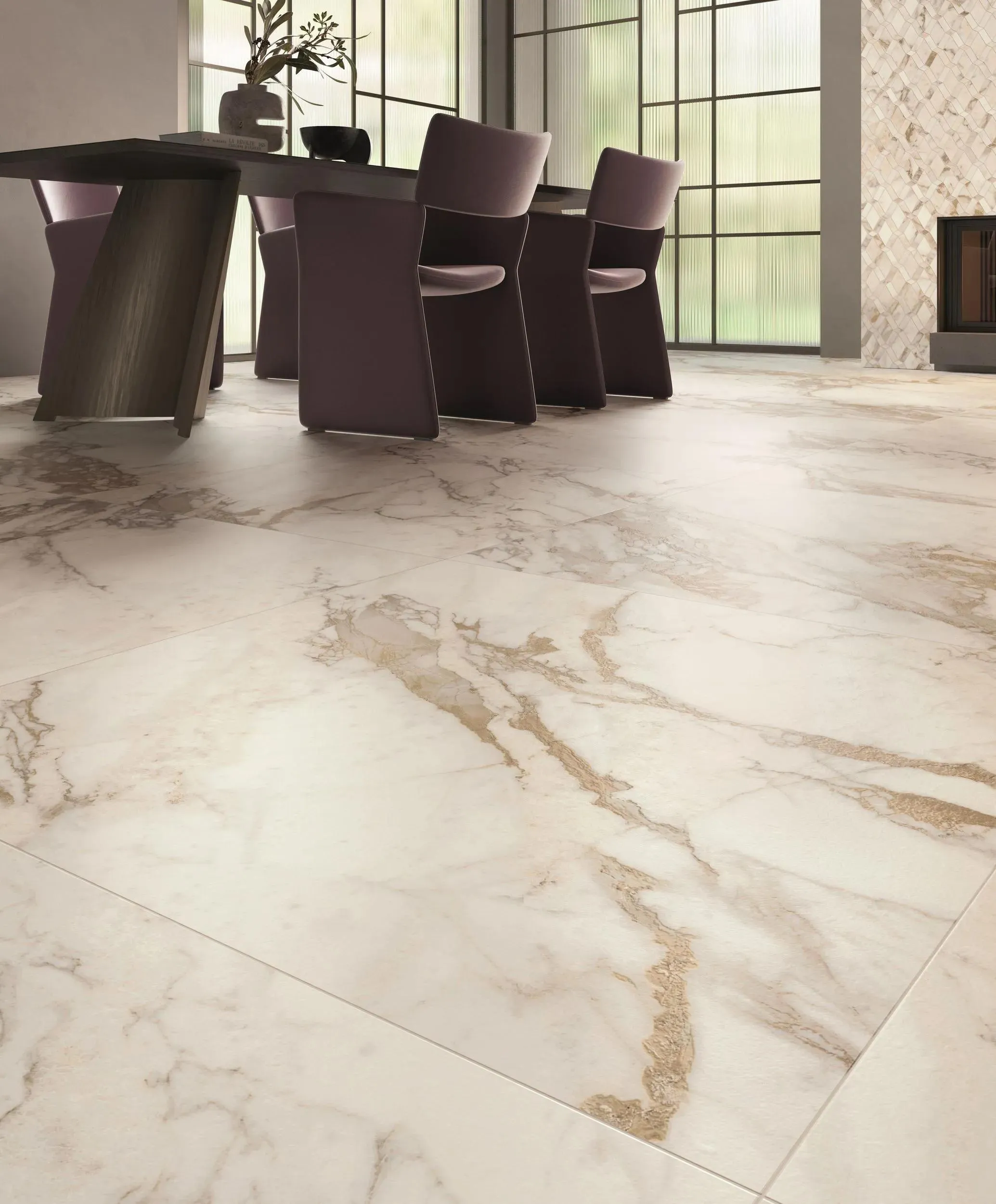 Marble Velvet Florida Warm Natural 36" x 36" (MVEFWA3636N3D) Marble Look Floor Tiles