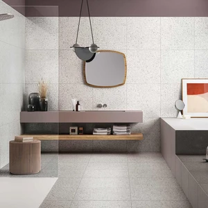 Image 3 of Flake White Medium Matte 24" x 24" (FLMEWH24M) Terrazzo Look Floor Tiles sold at Floors & Baths Pro's