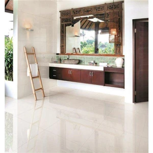 Image 2 of Pure White Glossy 24" x 24" (LG-472) Marble Look Floor Tiles sold at Floors & Baths Pro's