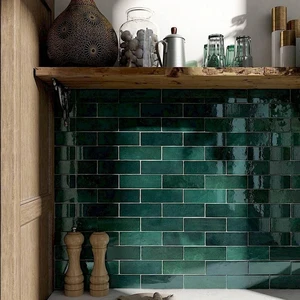 Image 3 of Artisan Moss Green Glossy 2-1/2" x 8" (AR24471N) Subway Wall Tile sold at Floors & Baths Pro's