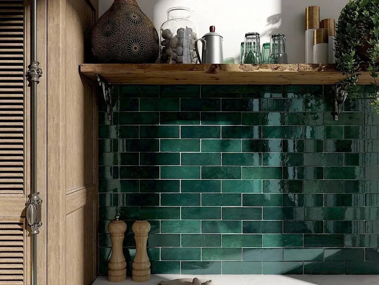 Artisan Moss Green Glossy 2-1/2" x 8" (AR24471N) Subway Wall Tile